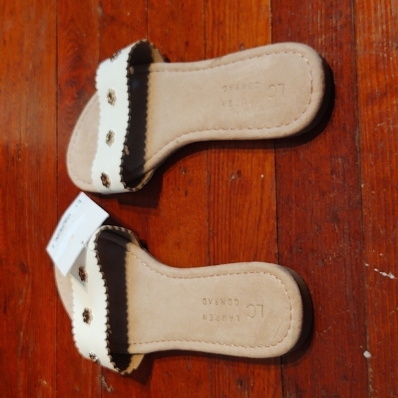 Lauren Conrad Louane White Flower Studded Sandals Sz M NWT - Picture 5 of 7